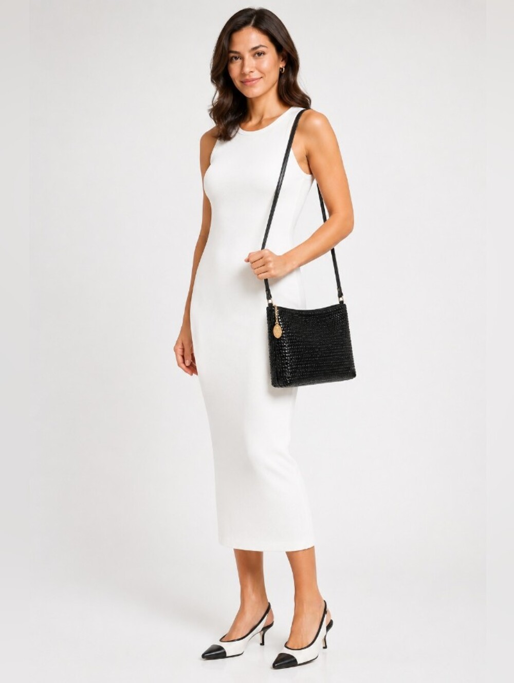 Whiting & Davis Elegant Black Mesh Shoulder Women's 1980s Bag